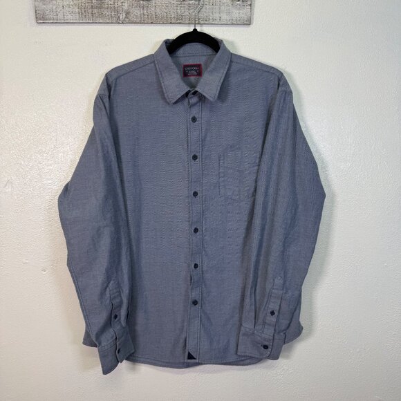 Untuckit Mens X-Large Gray Blue Button-Down Shirt  100% Cotton Long Sleeve - Picture 2 of 13